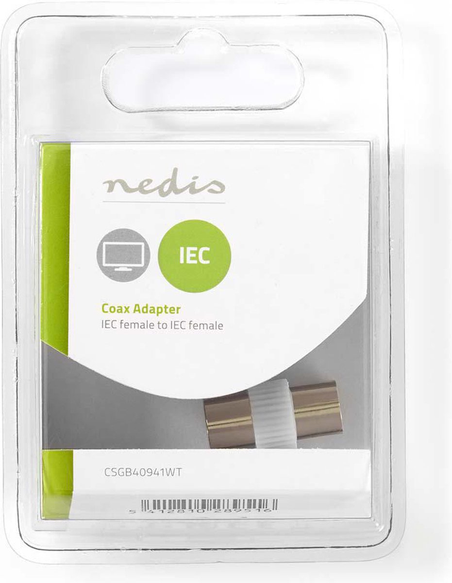 Nedis Coaxadapter | IEC (Coax) Female - IEC (Coax) Female | [CSGB40941WT] - Wit