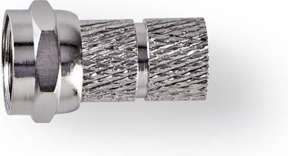 Nedis F-connector | Mannelijk | Voor 6,8mm-coaxkabels | 25 stuks | Metaal