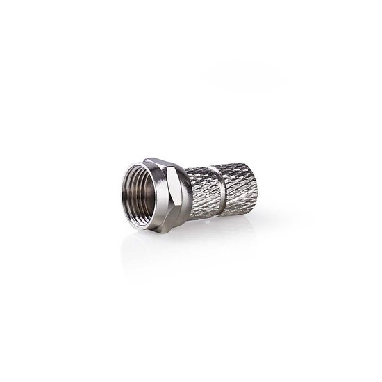 Nedis F-connector | Mannelijk | Voor 6,8mm-coaxkabels | 25 stuks | Metaal
