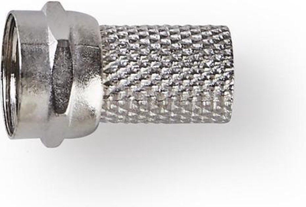 Nedis F-connector | Mannelijk | Voor 6,4mm-coaxkabels | 25 stuks | Metaal