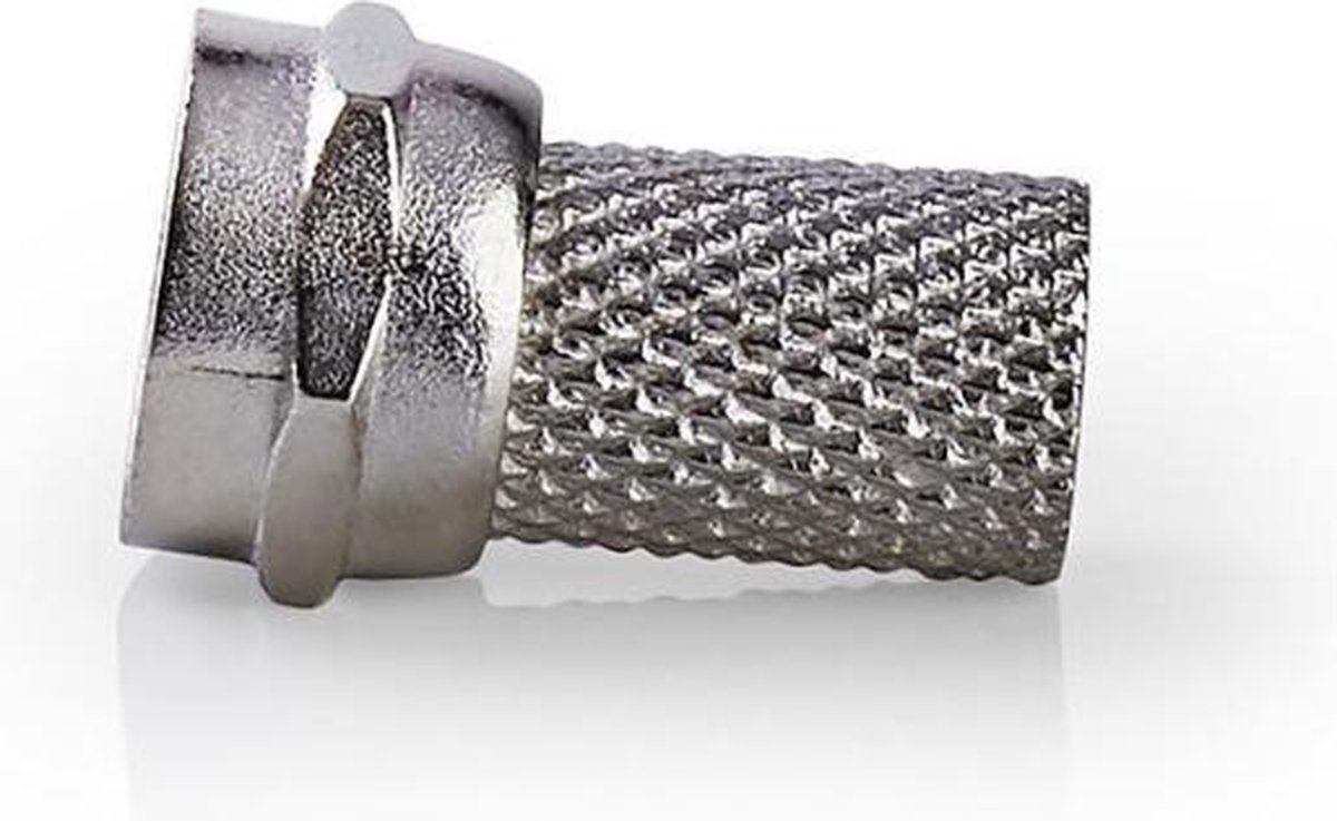 Nedis F-connector | Mannelijk | Voor 6,4mm-coaxkabels | 25 stuks | Metaal