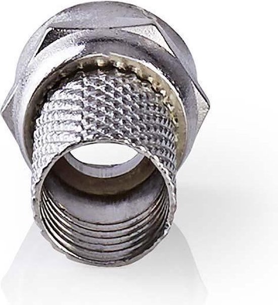 Nedis F-connector | Mannelijk | Voor 6,4mm-coaxkabels | 25 stuks | Metaal