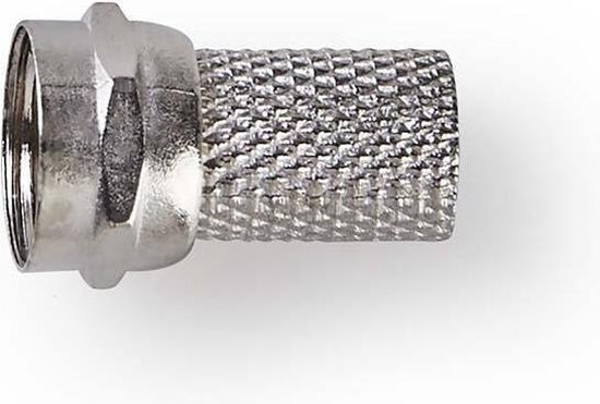 Nedis F-connector | Mannelijk | Voor 6,4mm-coaxkabels | 25 stuks | Metaal