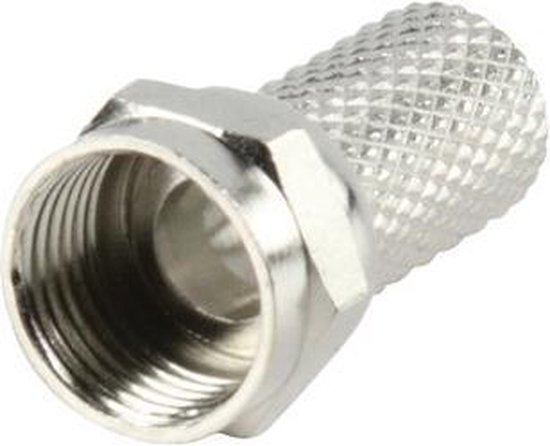 Nedis F-connector | Mannelijk | Voor 6,4mm-coaxkabels | 25 stuks | Metaal