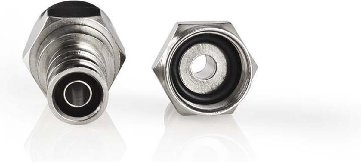Nedis F-connector weerbestendig | Mannelijk - voor 7,0 mm coaxkabels | 2 stuks | Metaal