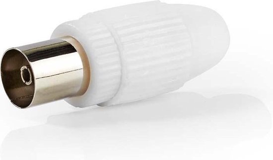 Nedis IEC (Coax) -Connector | Male + Female - Recht | 2 Stuks | [CSGB40999WT] - Wit