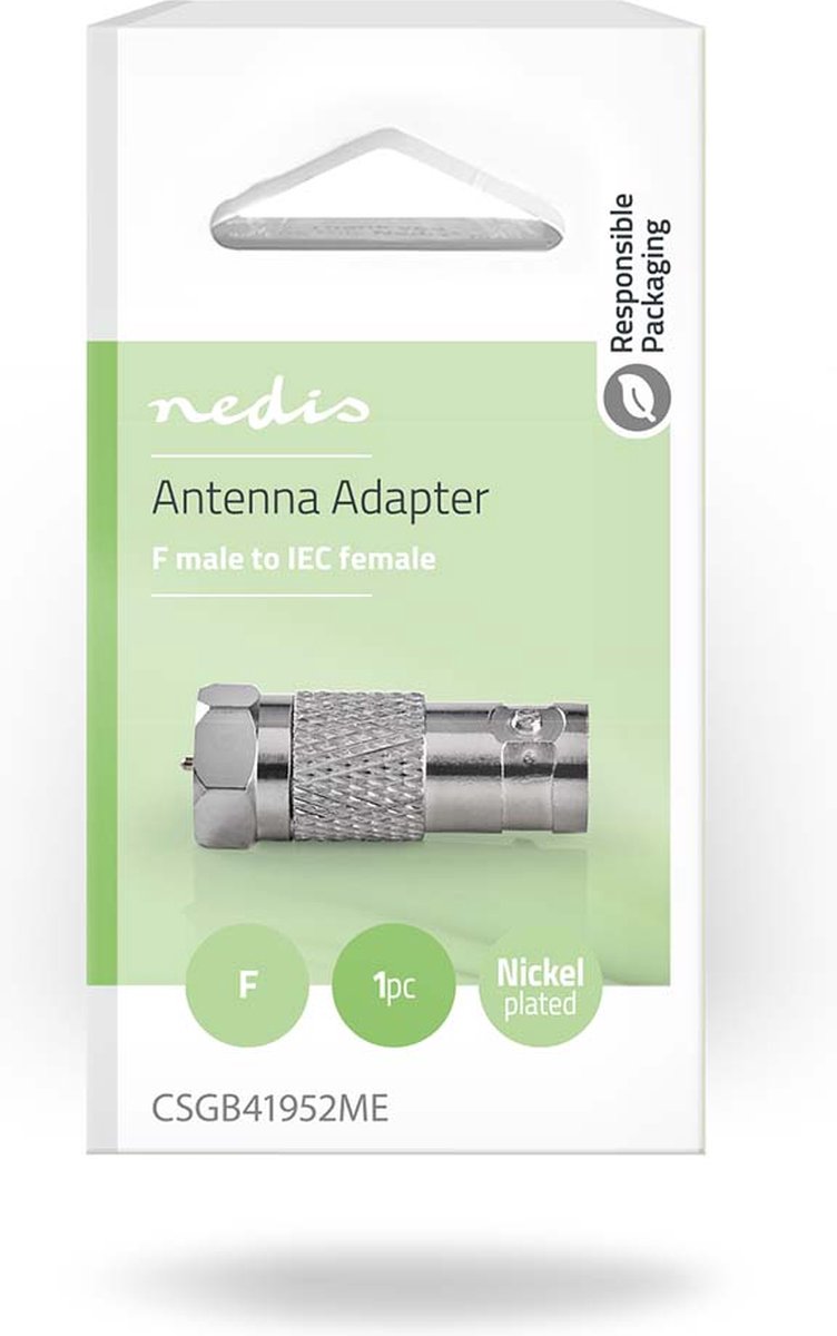 Nedis Satelliet- en Antenne-Adapter | F Female - Coax Female | Metaal