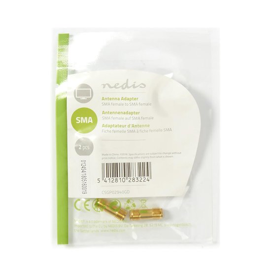 Nedis SMA-Adapter | SMA Female - SMA Female | 2 Stuks | - Goud