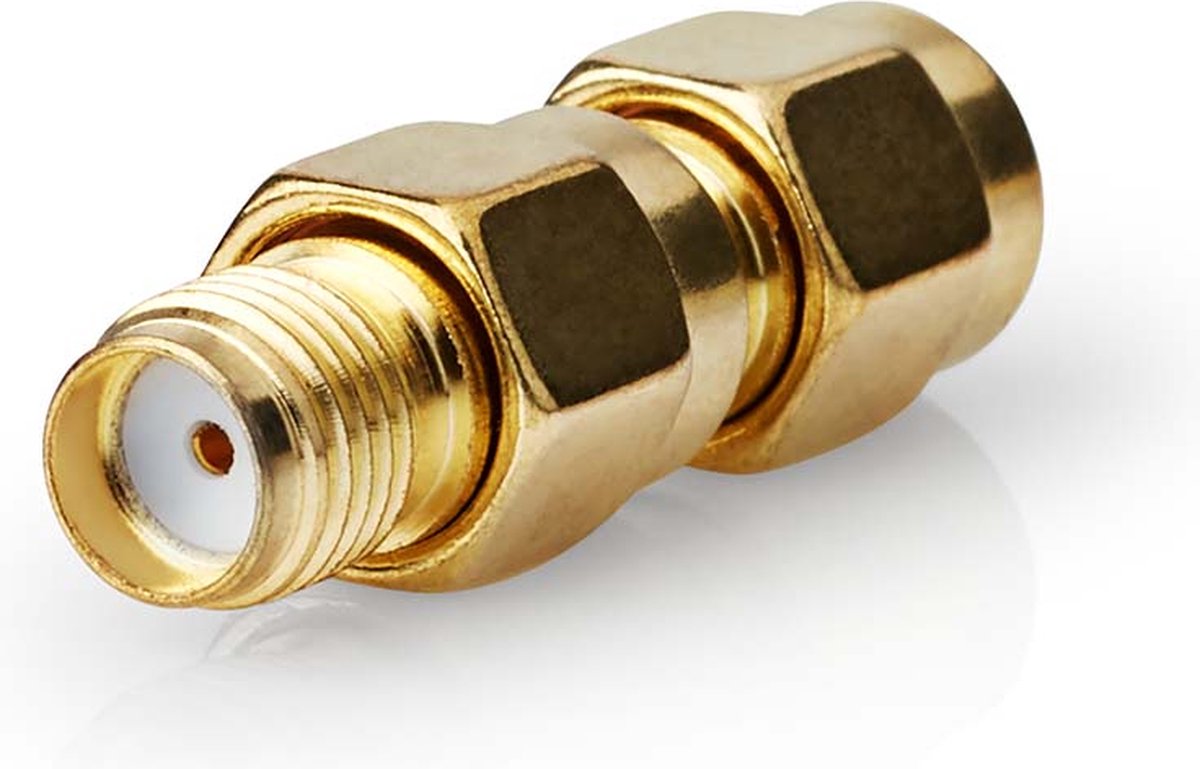 Nedis SMA-Adapter | SMA Male (Omgekeerde Polariteit) - SMA Female | 2 Stuks | - Goud