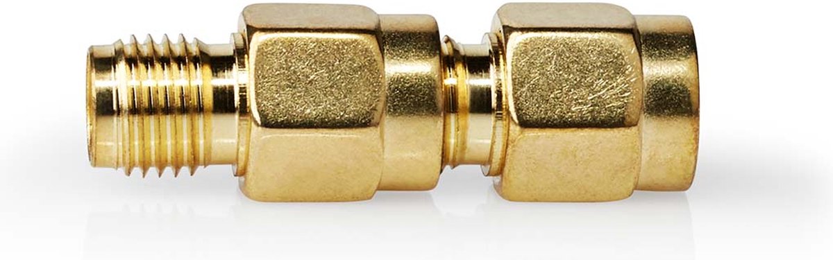 Nedis SMA-Adapter | SMA Male (Omgekeerde Polariteit) - SMA Female | 2 Stuks | - Goud