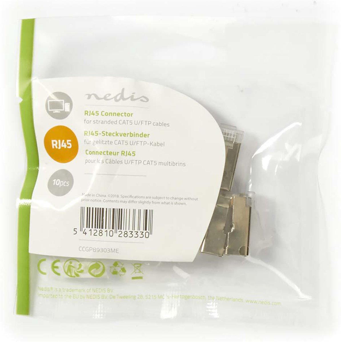 Nedis CCGP89303ME kabel-connector RJ45 Transparant