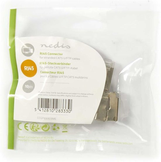 Nedis CCGP89303ME kabel-connector RJ45 Transparant