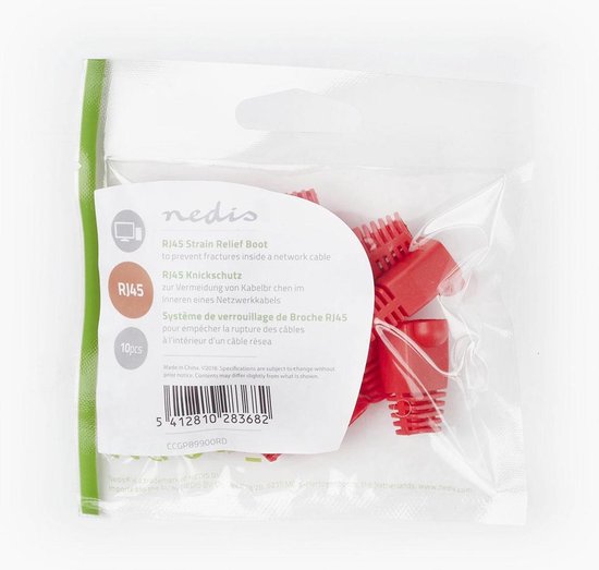 Nedis Trekontlasting | Voor RJ45 Netwerkconnectors - 10 Stuks | - Rood