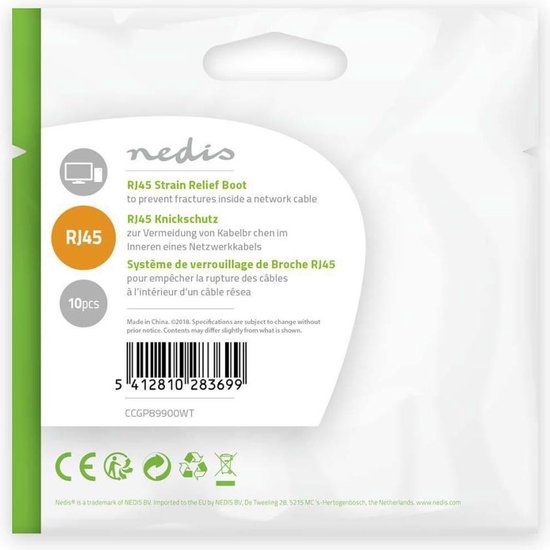 Nedis Trekontlasting | Voor RJ45 Netwerkconnectors - 10 Stuks | - Wit