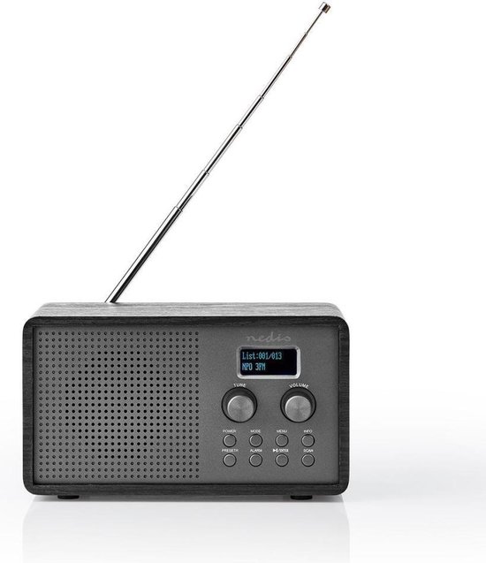 Nedis DAB+ Radio | 4,5 W | FM | Klok & Wekkerfunctie | - Zwart