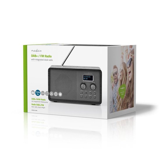 Nedis DAB+ Radio | 4,5 W | FM | Klok & Wekkerfunctie | - Zwart