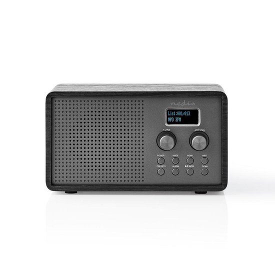 Nedis DAB+ Radio | 4,5 W | FM | Klok & Wekkerfunctie | - Zwart