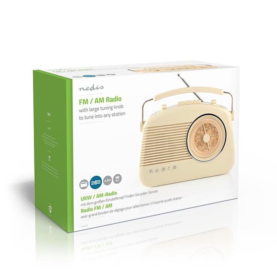 Nedis FM-radio | 4,5 W | Draaggreep | | Ivoor