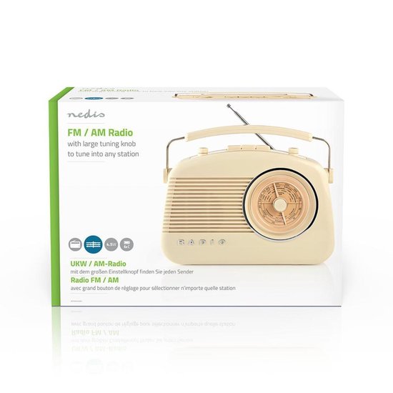 Nedis FM-radio | 4,5 W | Draaggreep | | Ivoor