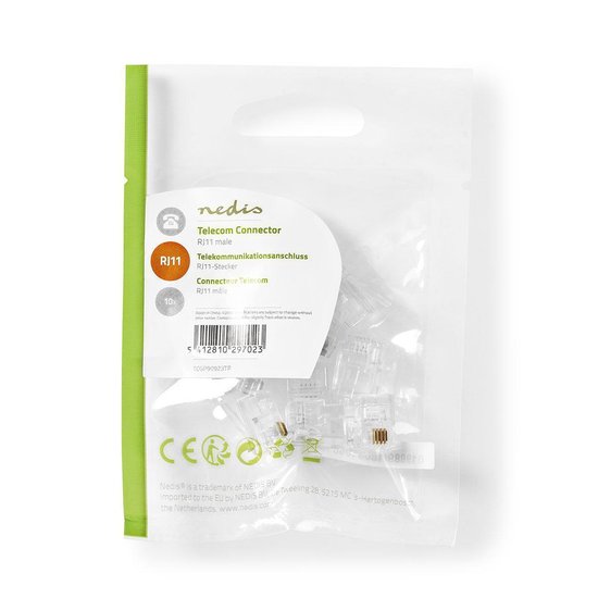 Nedis Telecomconnector | RJ11 male | 10 stuks