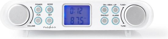 Nedis FM-Radio | Keukenradio Onderbouw | 30 Voorkeurstations | Display met Automatische Dimmer | - Wit