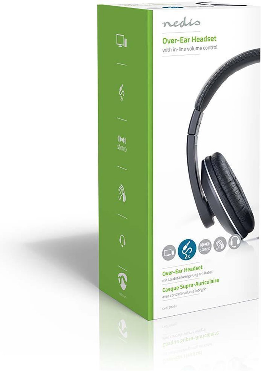 Nedis PC-headset | Over-ear | Microfoon | Dubbele 3,5 mm connector - Zwart