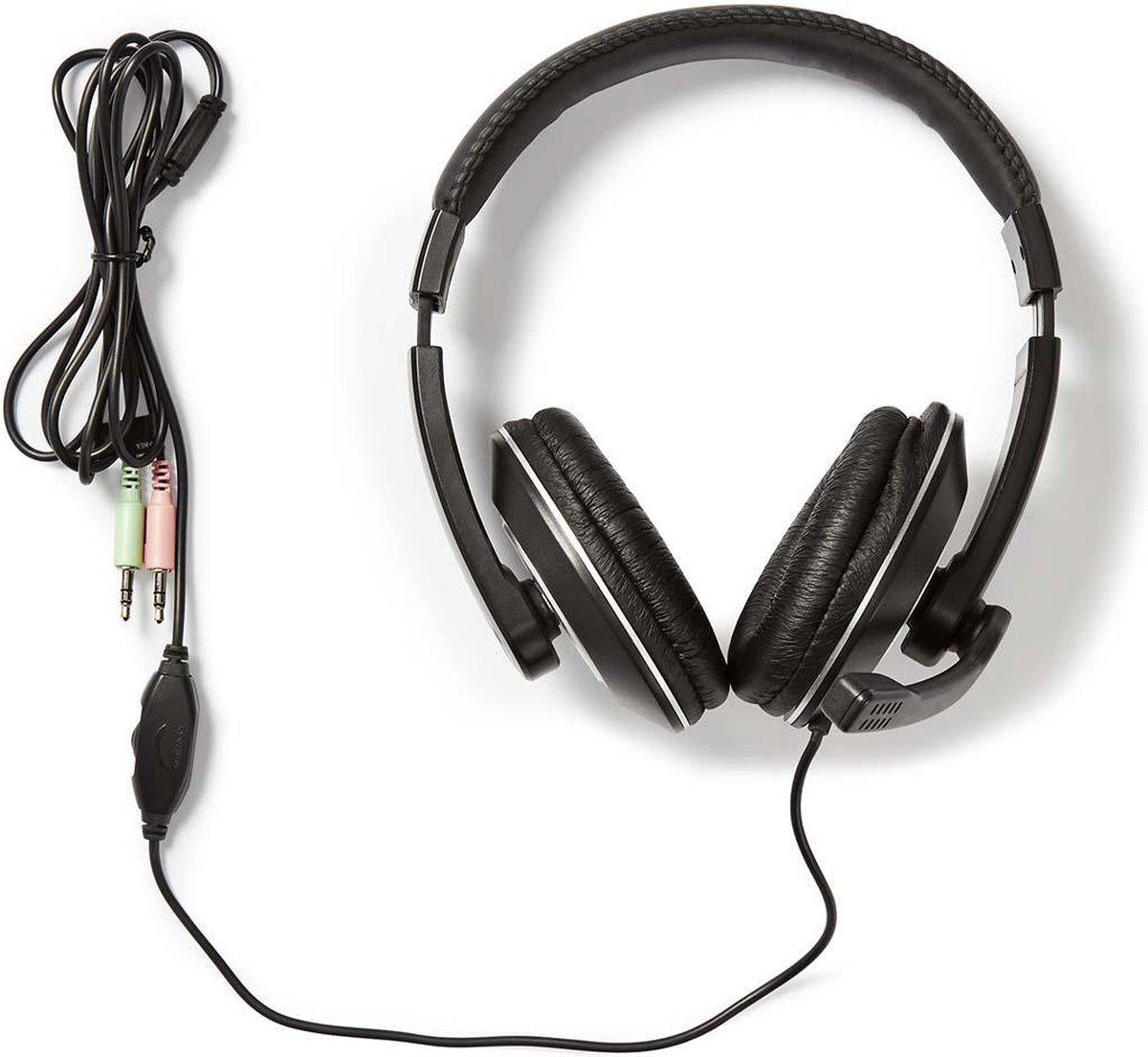 Nedis PC-headset | Over-ear | Microfoon | Dubbele 3,5 mm connector - Zwart