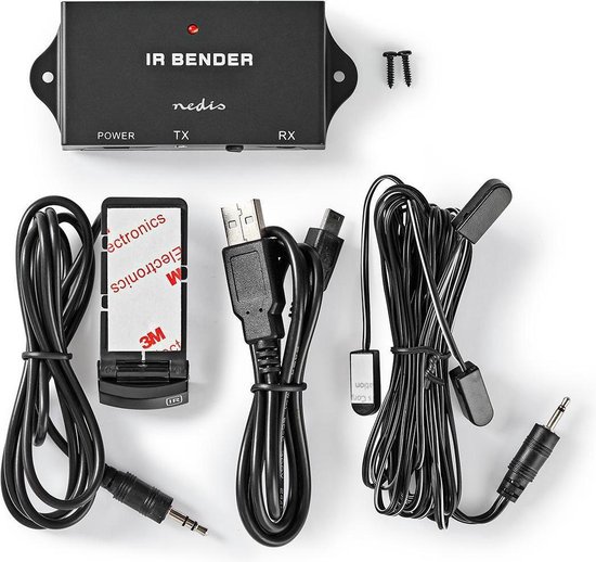 Nedis IR-Extender voor Afstandsbedieningen | 30 - 60 KHz | Voor 3 Apparaten | 7,0 m Bereik | - Zwart