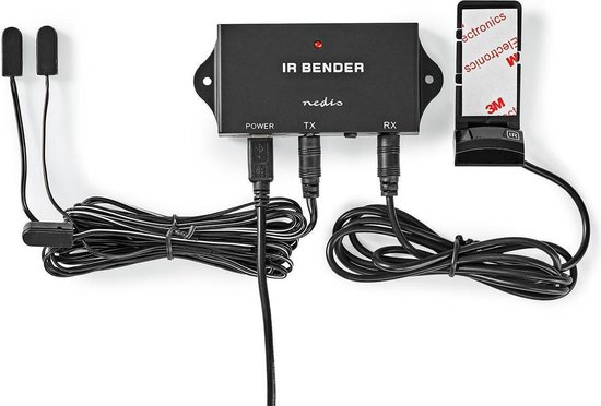 Nedis IR-Extender voor Afstandsbedieningen | 30 - 60 KHz | Voor 3 Apparaten | 7,0 m Bereik | - Zwart