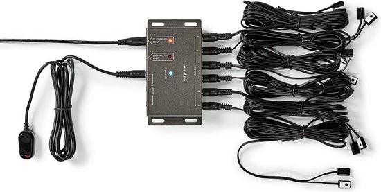 Nedis IR-Extender voor Afstandsbedieningen | 30 - 60 KHz | Voor 6 Apparaten | 10,0 m Bereik | Antraciet - Zwart