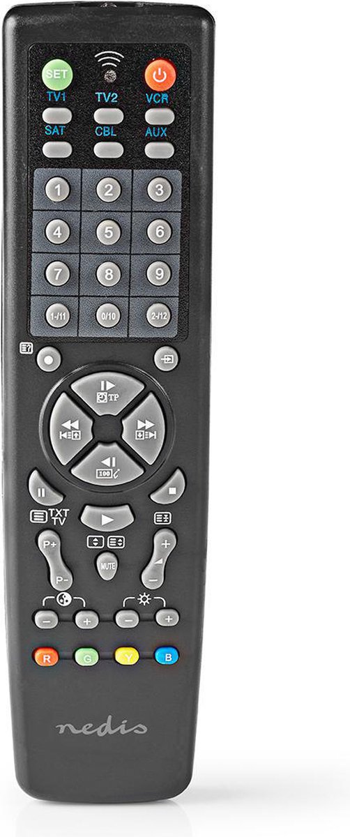 Nedis Universele Afstandsbediening | Voorgeprogrammeerd | Bedient 10 Apparaten - Zwart