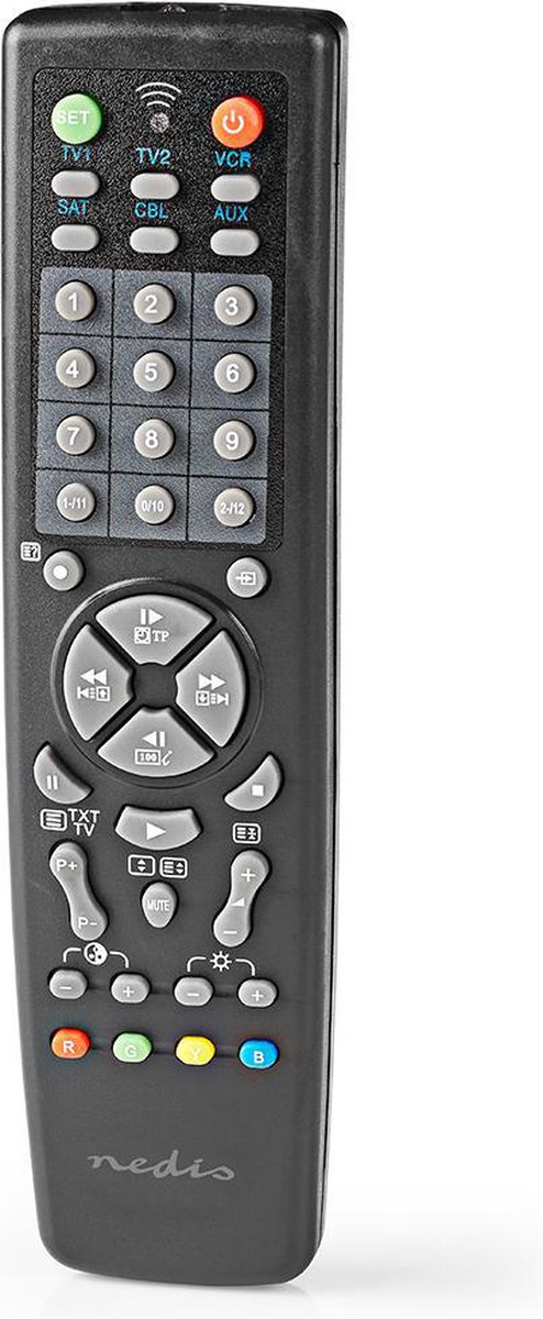 Nedis Universele Afstandsbediening | Voorgeprogrammeerd | Bedient 10 Apparaten - Zwart