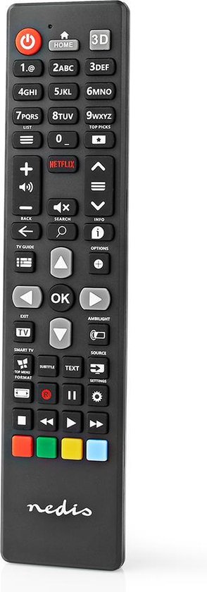 Nedis Vervangende Afstandsbediening | Philips TV | Klaar voor Gebruik - Zwart