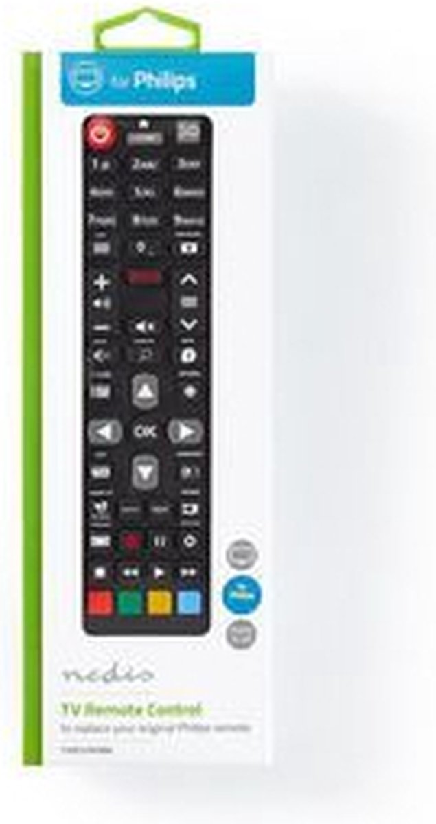 Nedis Vervangende Afstandsbediening | Philips TV | Klaar voor Gebruik - Zwart
