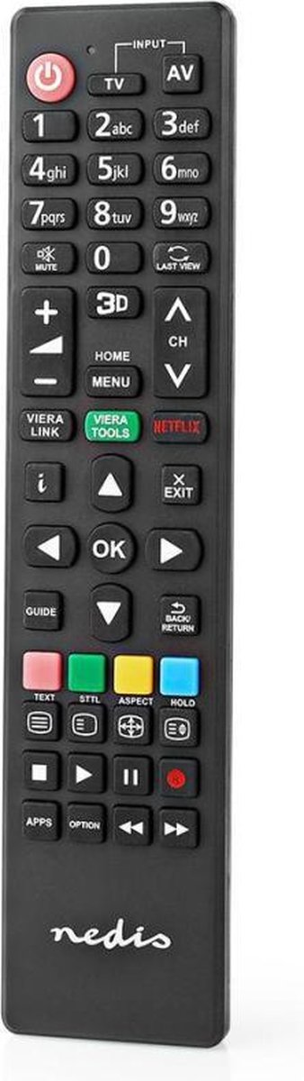 Nedis Vervangende Afstandsbediening | Panasonic TV | Klaar voor Gebruik - Zwart