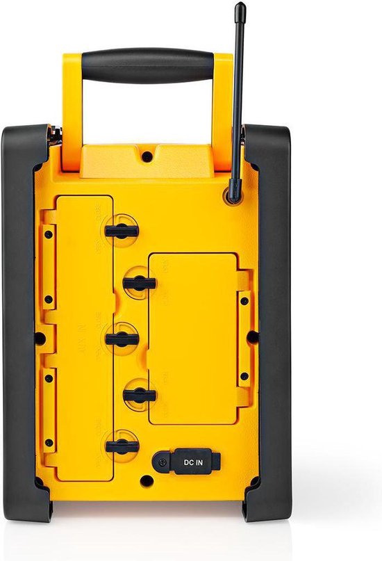 Nedis FM-Bouwradio | 15 W | Bluetooth® | IPX5 | Handvat | Geel / - Zwart