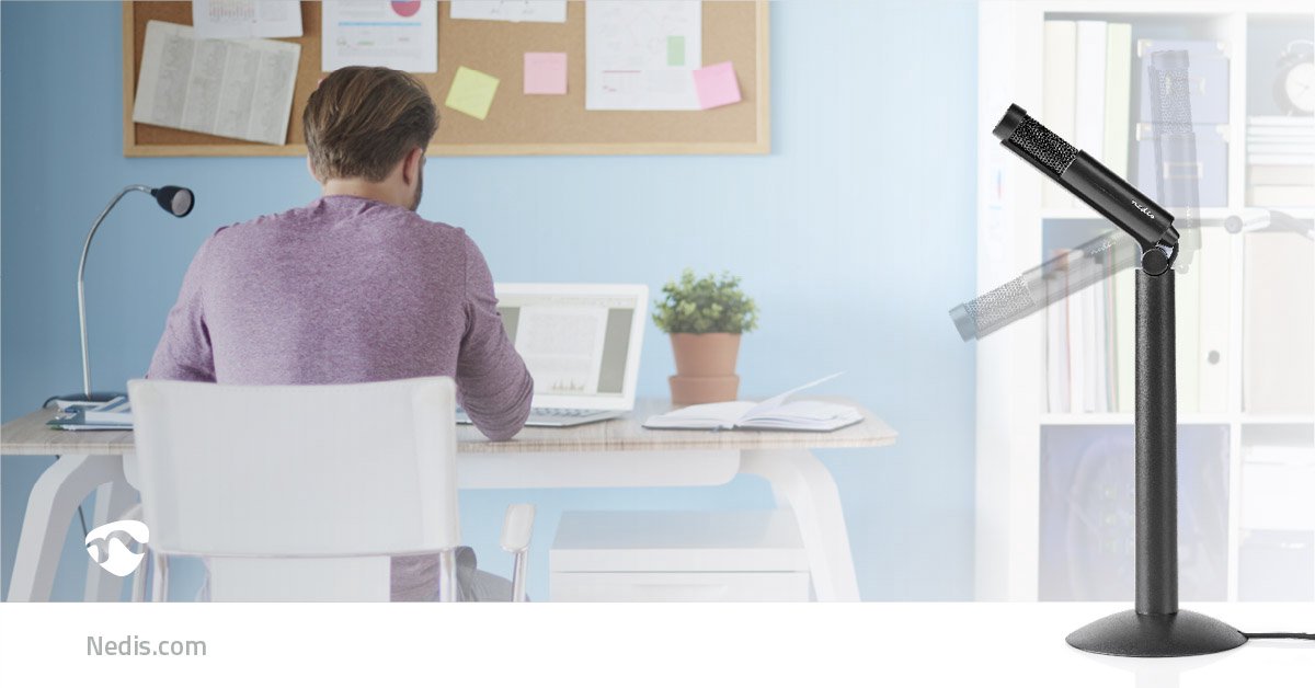 Nedis Bedrade Microfoon | Standaard | Verstelbare Hoek | 3,5 mm