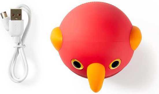 Nedis Animaticks Bluetooth Speaker | 3 Uur Speeltijd | Handsfree bellen | Perry Parrot - Rood