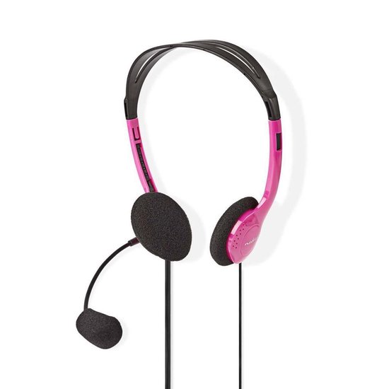 Nedis PC-Headset | On-Ear | 2x 3,5 mm Connectoren | 2,0 m | - Roze