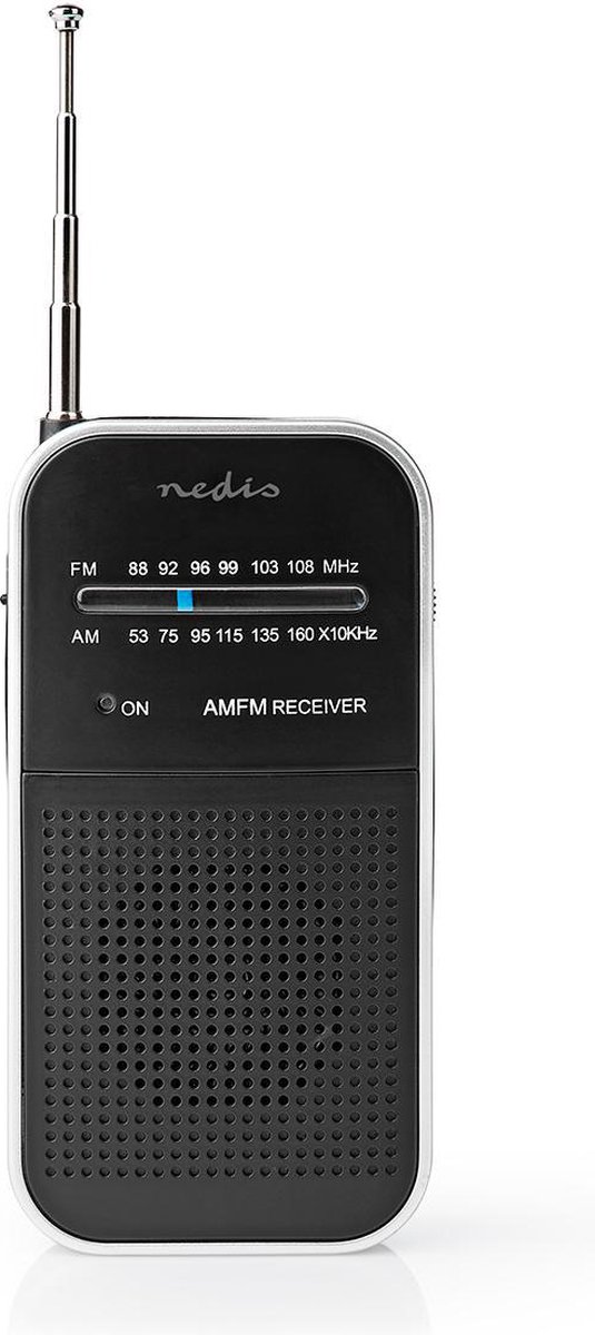 Nedis FM-Radio | 1,5 W | Zakformaat | Zilver/ - Zwart