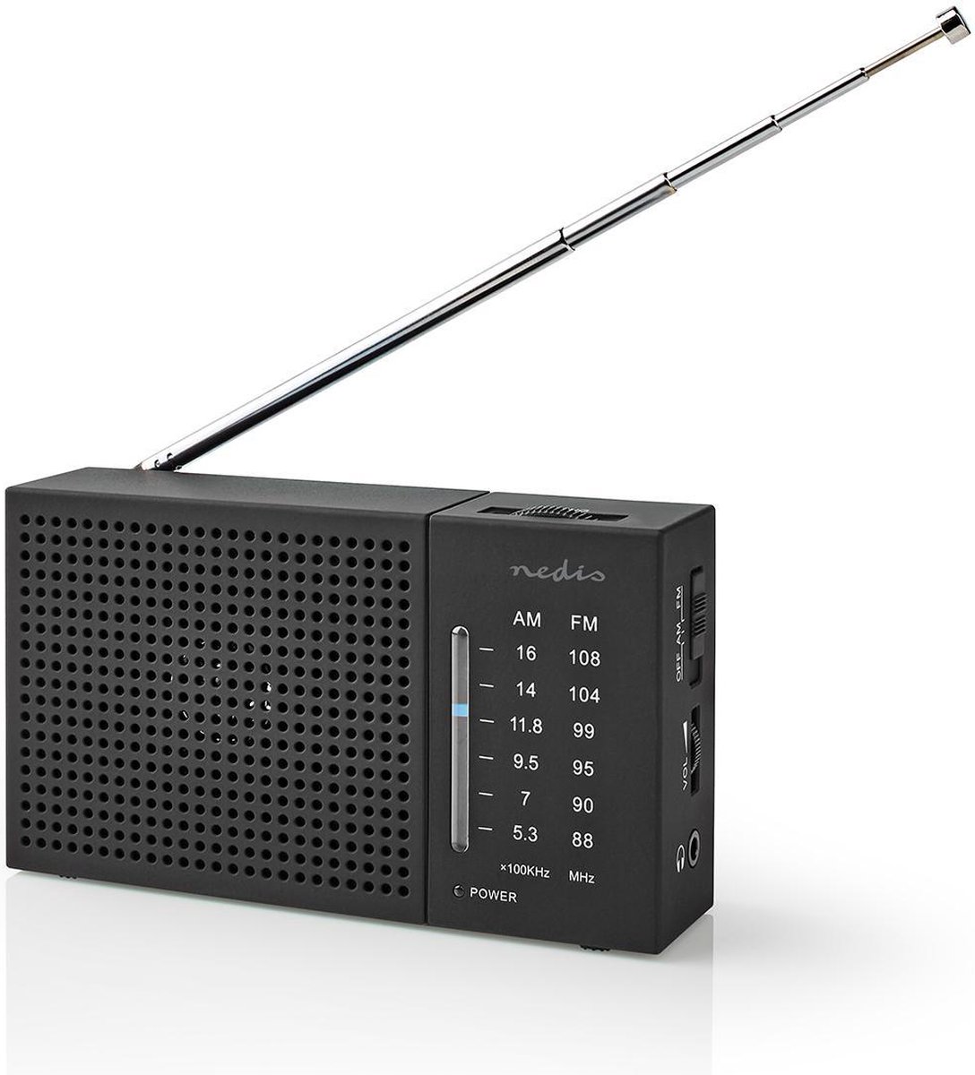 Nedis FM/AM-Radio | 1,5 W | Zakformaat | - Zwart