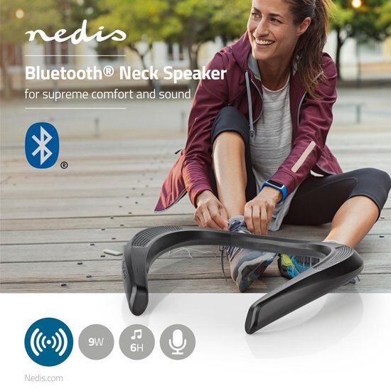 Nedis Bluetooth® Nekspeaker | 2x 4,5 W | Bluetooth® | Tot 6 Uur Speeltijd | - Zwart