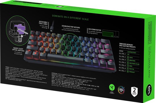 Razer Huntsman Mini Gaming Toetsenbord (Optisch Rood) QWERTY - Zwart