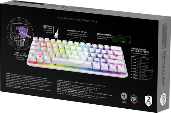 Razer Huntsman Mini Gaming Toetsenbord (Optisch) Mercury QWERTY - Paars
