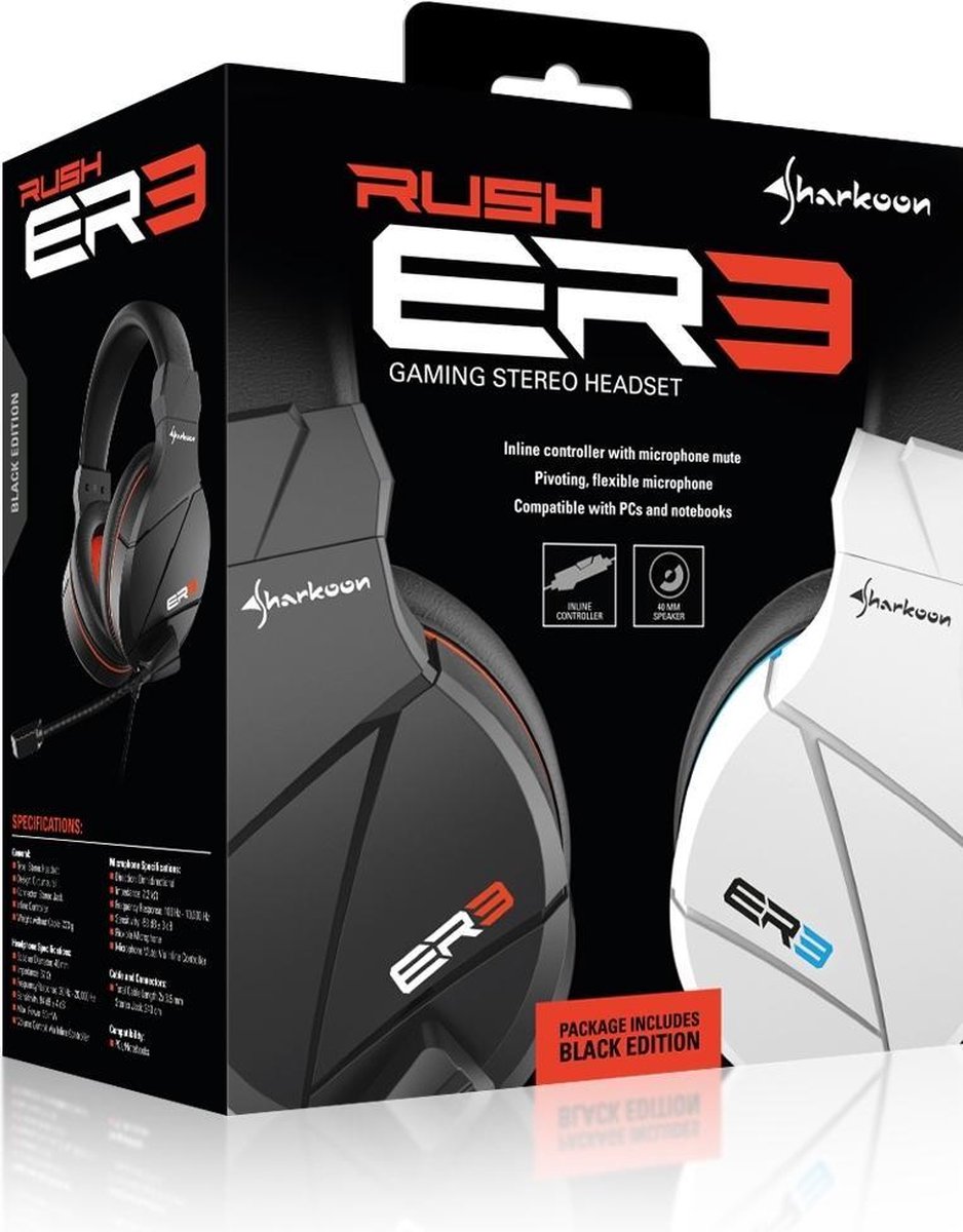 Sharkoon RUSH ER3 - Zwart