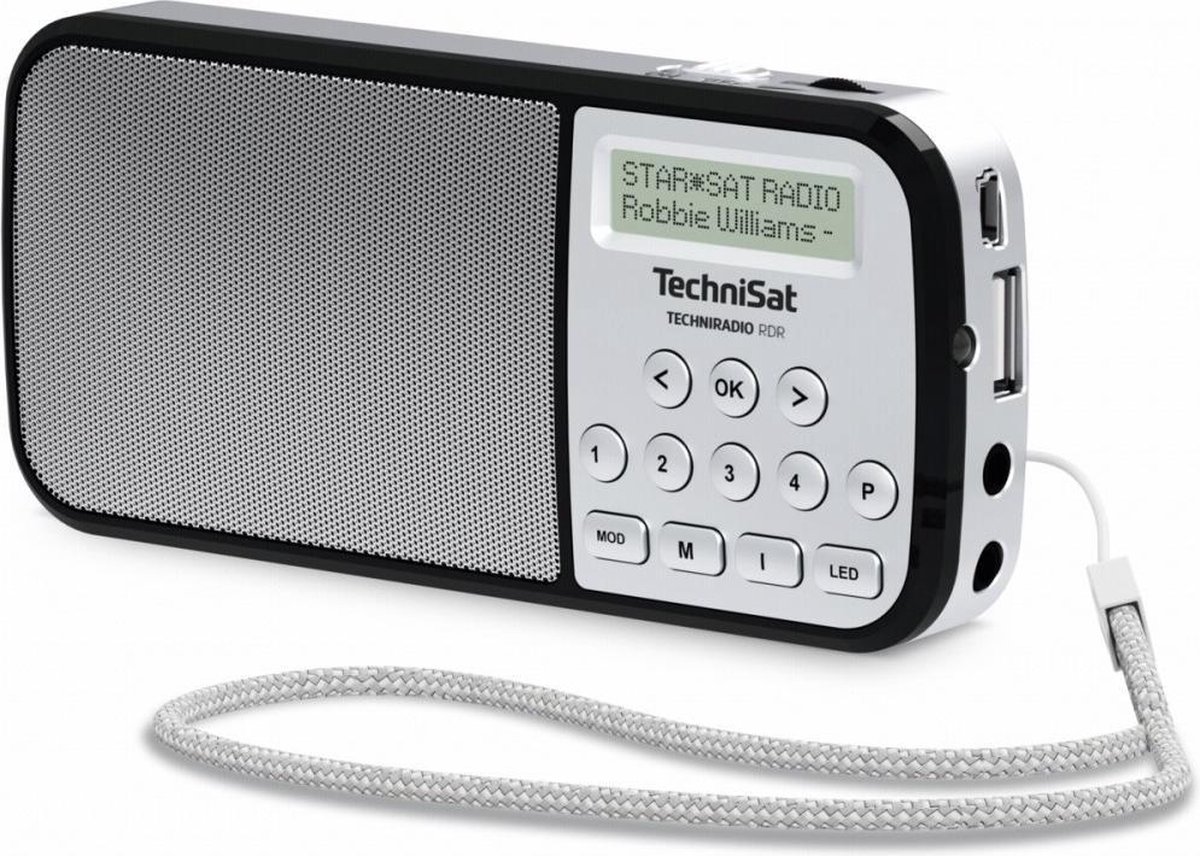 TechniSat TECHNIRADIO RDR DAB , USB, portable, zilver radio Draagbaar