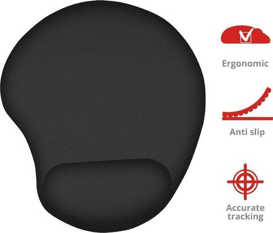 Trust Bigfoot Gel Muismat - Zwart