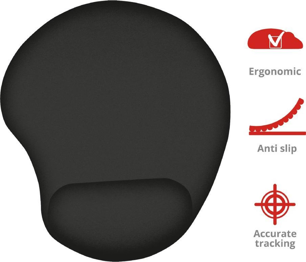 Trust Bigfoot Gel Muismat - Zwart