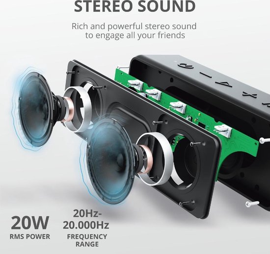 Trust 23548 draagbare luidspreker - Zwart