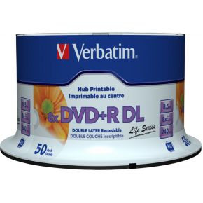Verbatim 1x50 DVDR DL wide pr. 8x Speed. 8.5GB Life Series